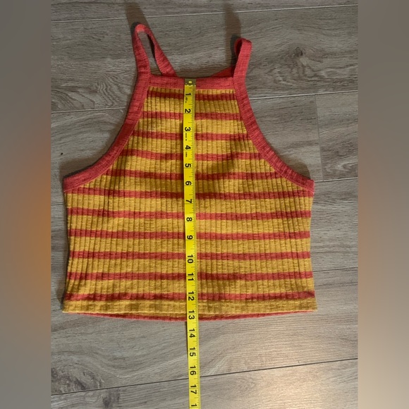 Forever 21 Orange 🍊 Striped High Neck Crop Tank Top - Picture 6 of 7